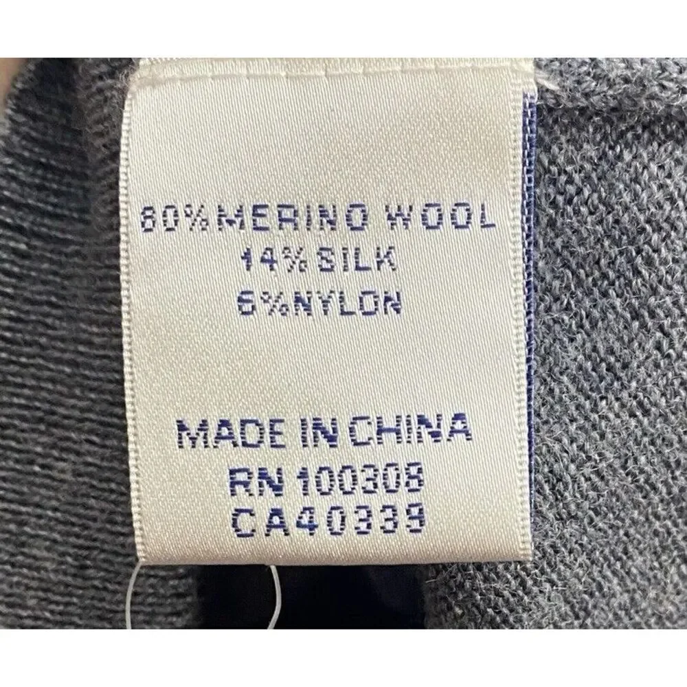 Peter Millar Men's Merino Wool Silk Nylon Blend Gray Pullover Sweater Sz XL‎